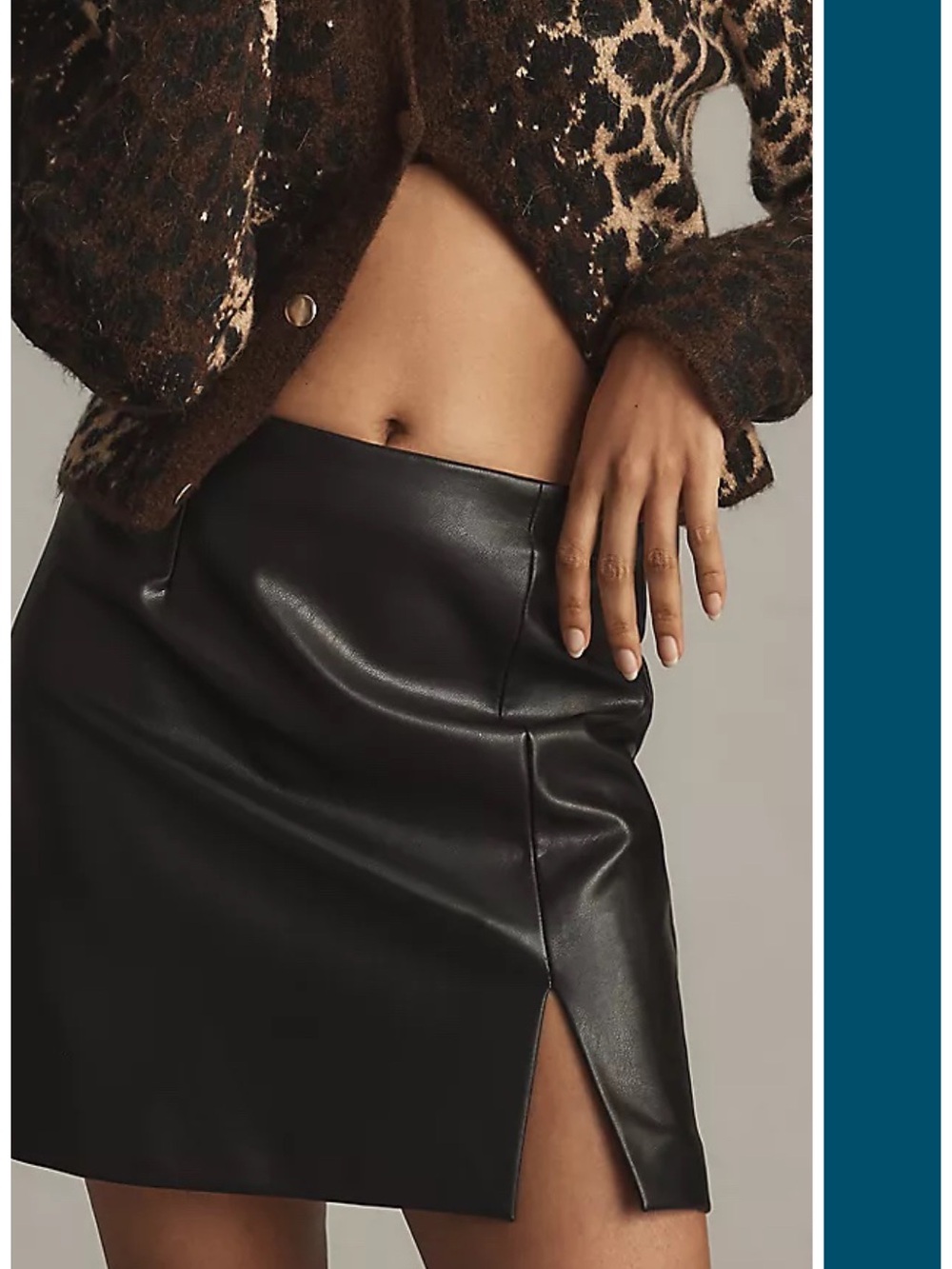 Sincerely Jules Faux Leather Mini Skirt in Black Size L EUC